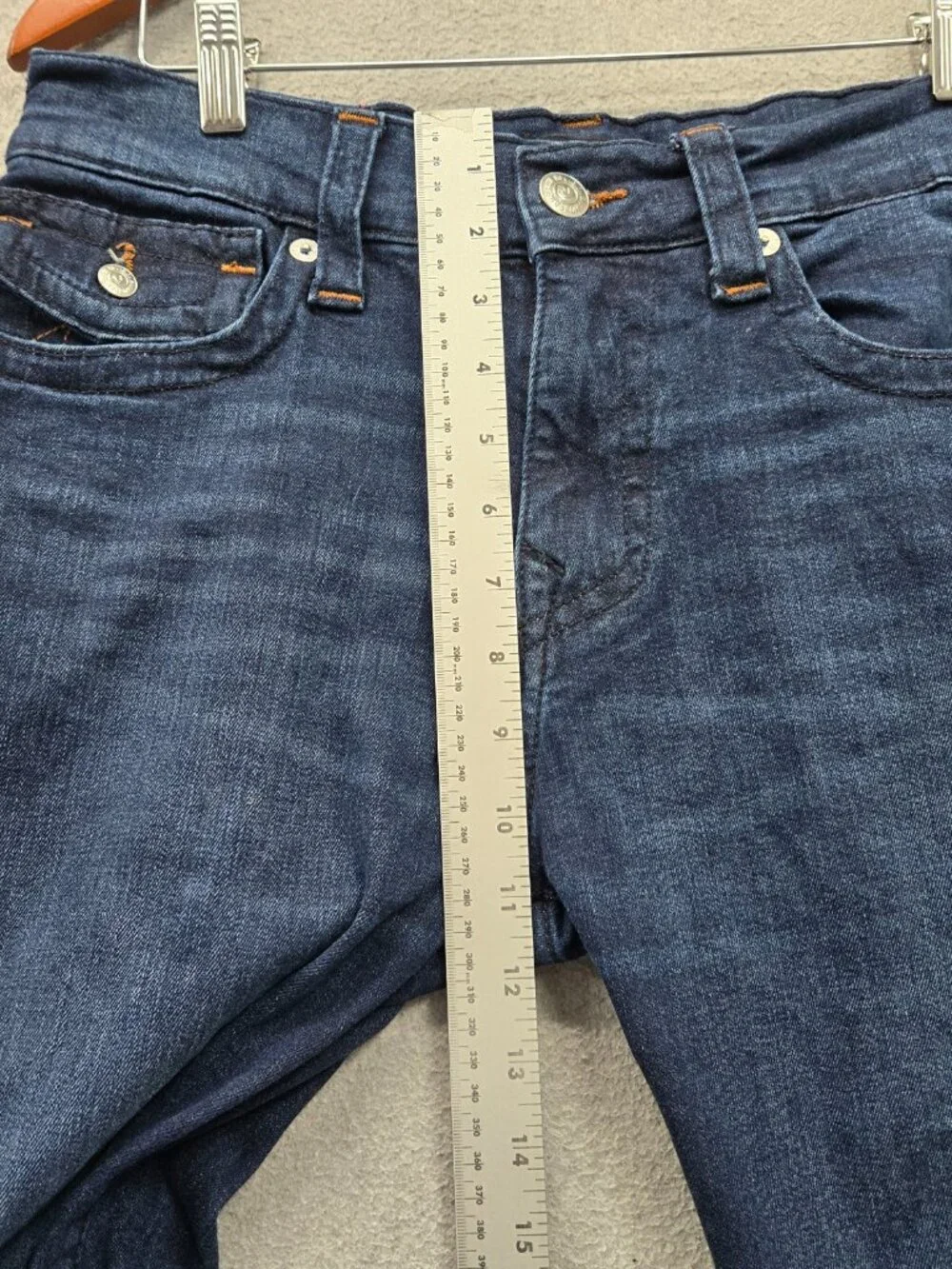 True Religion Men Jeans 32 Blue Rocco Relaxed Skinny Dark Wash 33